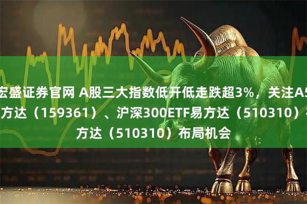 宏盛证券官网 A股三大指数低开低走跌超3%，关注A500ETF易方达（159361）、沪深300ETF易方达（510310）布局机会